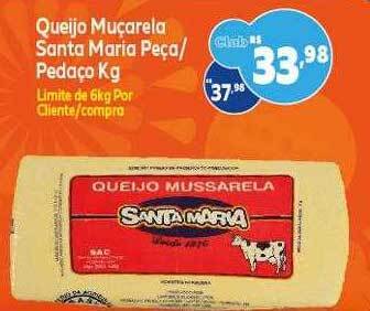 GoodBom Queijo muçarela santa maría peça pedaço kg oferta
