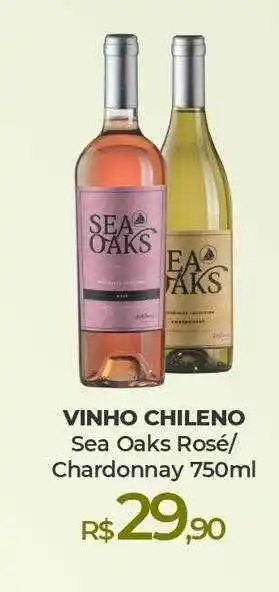 Peg Pese Vinho chileno sea oaks rosé chardonnay oferta