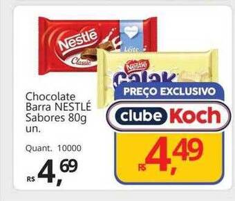 Supermercados Koch Chocolate barra nestlé sabores oferta