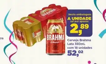 Supermercados São Vicente Cerveja brahma lata com 18 unidades oferta
