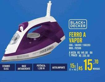Zema Ferro a vapor black+decker oferta