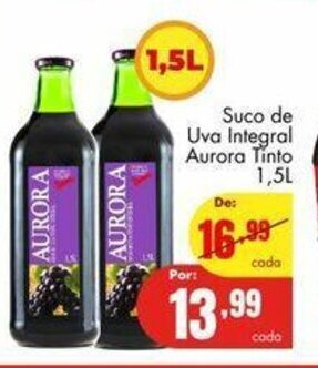 Barbosa Supermercados Suco de Uva Integral Aurora Tinto 1.5L oferta