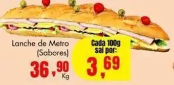 Barbosa Supermercados Lanche de Metro sabores 100g oferta