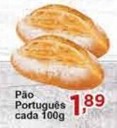 Rossi Supermercado Pão Português cada 100g oferta