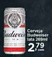 Rossi Supermercado Cerveja Budweiser lata 269ml oferta