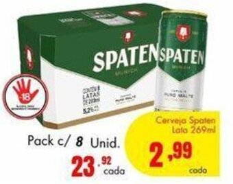 Barbosa Supermercados Cerveja Spaten lata 269ml oferta