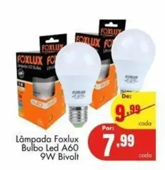 Lâmpada Foxlux Bulbo Led A60 9W Bivolt