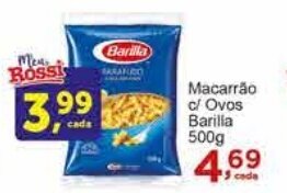 Rossi Supermercado Macarrão c/ ovos Barilla 500g oferta