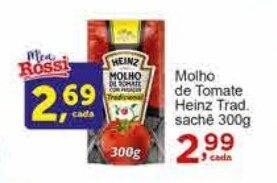 Rossi Supermercado Molho de Tomate Heinz Trad. sachê 300g oferta