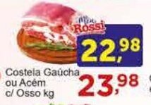 Rossi Supermercado Costela Gaúcha ou Acém c/ osso 1kg oferta