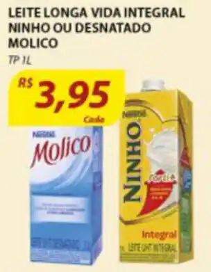 Assaí Atacadista Leite Longa Vida Integral Ninho ou Desnatado Molico 1L oferta