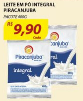 Assaí Atacadista Leite em po Integral Piracanjuba 400g oferta