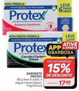 GBarbosa Sabonete protex 85 g leve 6 unids. e pague menos (tipos/ fragrâncias) oferta