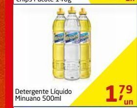 Tenda Atacado Detergente líquido minuano 500ml oferta