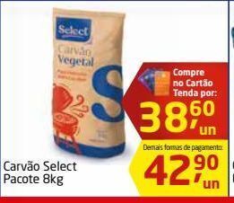 Carvão select pacote 8kg