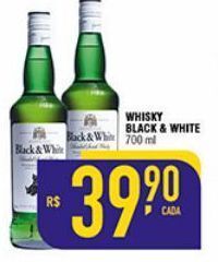 Mercantil Rodrigues Whisky escocês black & white 700ml oferta