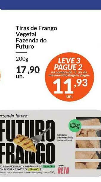 Zaffari Trias De Frango Vegetal Fazenda Do Futura Leve 3 Pague 2 200g oferta