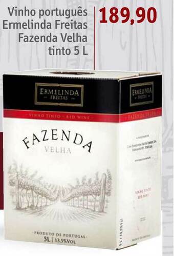 Sonda Vinho Português Ermelinda Freitas Fazenda Velha Tinto oferta