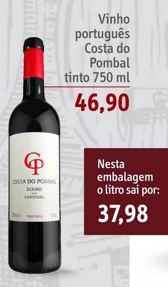 Sonda Vinho Português Costa Do Pombal Tinto 750ml oferta