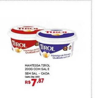 Manteiga Tirol 200g Com Sal E Sem Sal