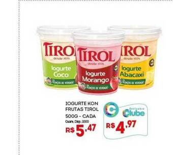 Bistek Supermercados Iogurte Kon Frutas Tirol 500g oferta