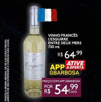 GBarbosa Vinho Francês L'esquirre Entre Deux Mers 750ml oferta