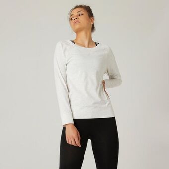 Decathlon Camiseta manga longa feminina de ginástica 500 oferta