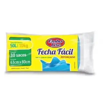 Supermercados São Vicente Saco de lixo embalixo fecha fácil 50 litros embalagem 30 un oferta