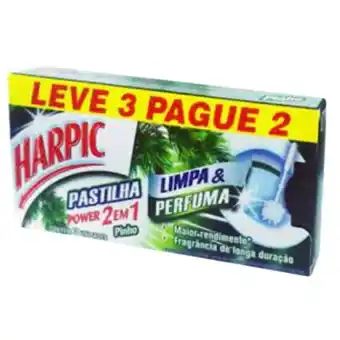 Pastilha adesiva harpic pinho 2em1 leve 3 pague 2un