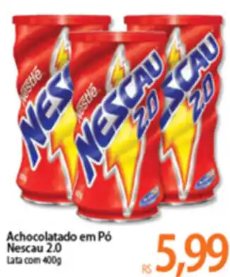 Atacadão Achocolatado em Po Nescau 2.0 400g oferta