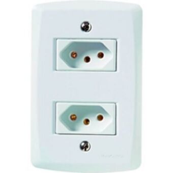Bemol Tomada dupla de embutir 2p + t tramontina lux2 250v 20a branca (mp) oferta