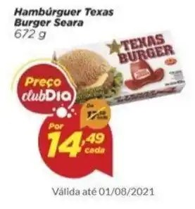 Dia Hamburguer Texas Burger Seara 672g oferta