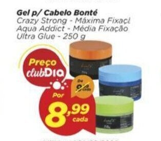 Dia Gel p/ Cabelo Bonte 250g oferta