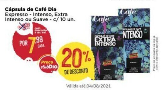 Capsula de Cafe Dia oferta na Dia