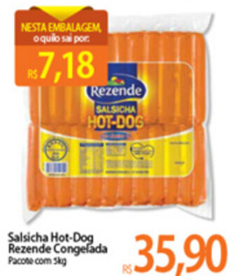 Atacadão Salsicha Hot Dog Rezende Congelada 5kg oferta