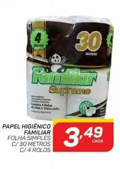 GBarbosa Papel higiênico familiar folha simples c/ 30 metros c/ 4 rolos oferta