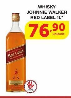 Roldão Whisky johnnie walker red label 1lt oferta
