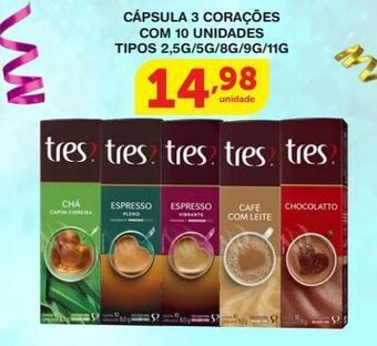 Roldão Cápsulas de café 3 corações 10un oferta