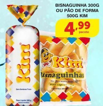 Roldão Bisnaguinha 300g ou pão de forma 500g kim oferta