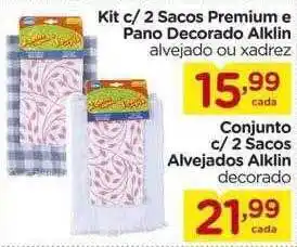 Carrefour Kit c- 2 sacos premium e pano decorado alklin conjunto c-2 sacos alvejados alklin decorado oferta