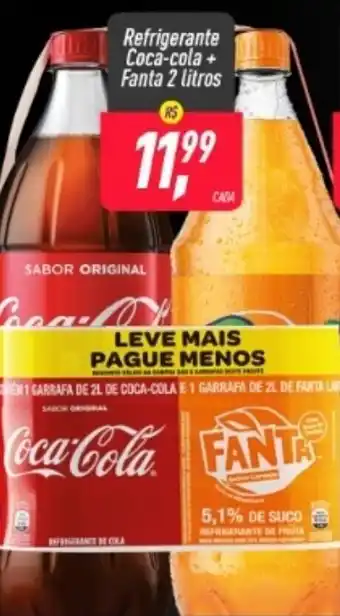 Frangolândia Refrigerante Coca Cola + Fanta 2L oferta