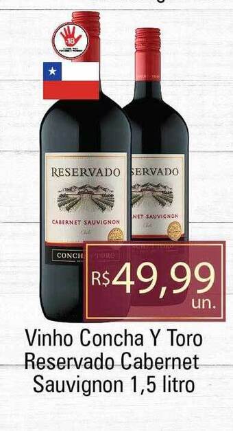 Supermercados Alvorada Vinho concha y toro reservado cabernet sauvignon oferta