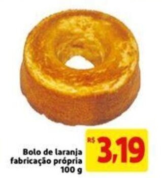 Extra Supermercado Bolo de laranja farbricação própria 100g oferta