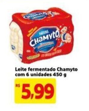 Extra Supermercado Leite Fermentado Chamyto com 6 unidades 450g oferta