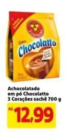 Extra Supermercado Achocolatado em pó Chocolatto 3 Corações 700g oferta