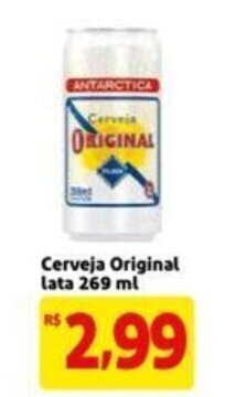 Extra Supermercado Cerveja Original lata 269ml oferta
