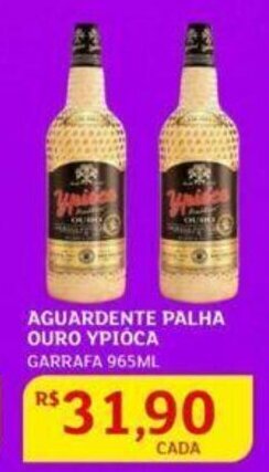 Assaí Atacadista Aguardente Palha ouro Ypioca 965ml oferta