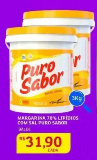 Assaí Atacadista Margarina 70% Lipídios com sal Puro Sabor 3kg oferta
