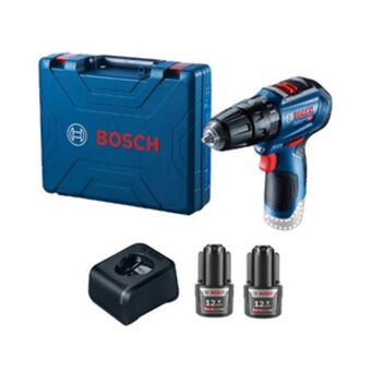Leroy Merlin Furadeira e parafusadeira de impacto a bateria bosch com maleta, carregador e 2 baterias 12v 3/8" gsb 12v-30 bivolt oferta
