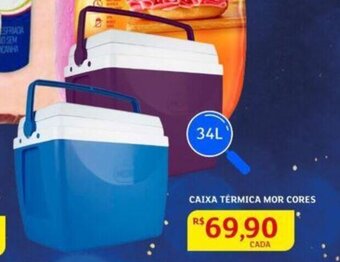 Assaí Atacadista Caixa Térmica Mor cores 34L oferta
